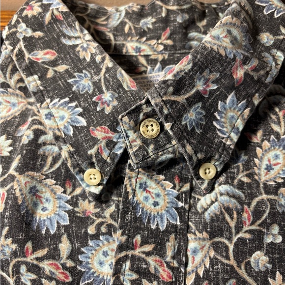 Reyn Spooner Floral Button Down Shirt - Black and White - Picture 5 of 9